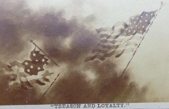 Unusual Cdv Image Popular in the North during and after the War, titled �Treason And Loyalty