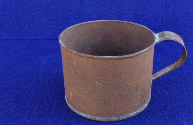 Fine Civil War Period Soldered Tin Cup - 4 Inches Diameter 