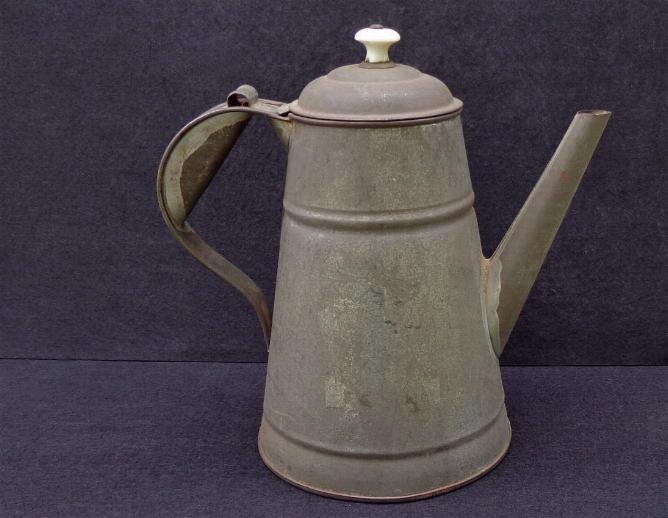 Fine All Soldered Civil War Period Tin Coffee Pot 