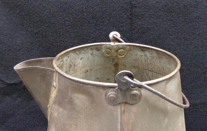 Huge Nearly 2 Gallon Capacity Civil War Tin Coffee Pot w/Lid & Wire Bail
