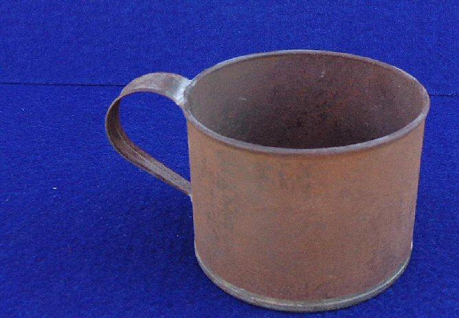 Fine Civil War Period Soldered Tin Cup - 4 Inches Diameter 