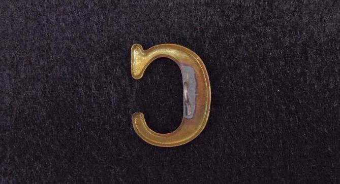 Fine Non Dug Stamped Brass Company Hat Letter -C- One Inch 