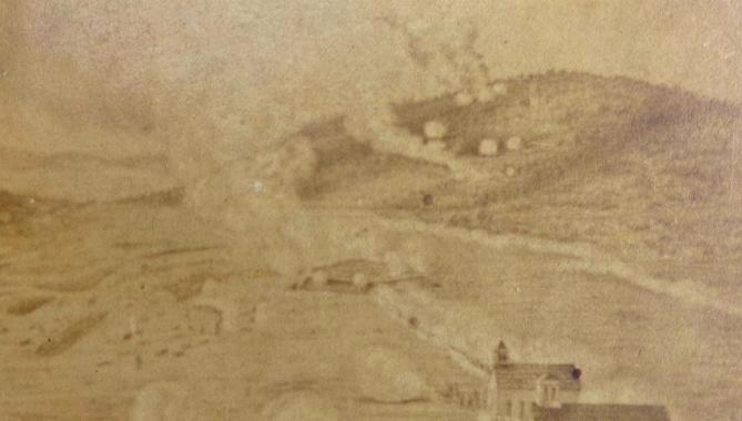 RARE Civil War Period Cdv of the Battle of Pilot's Knob, Missouri 