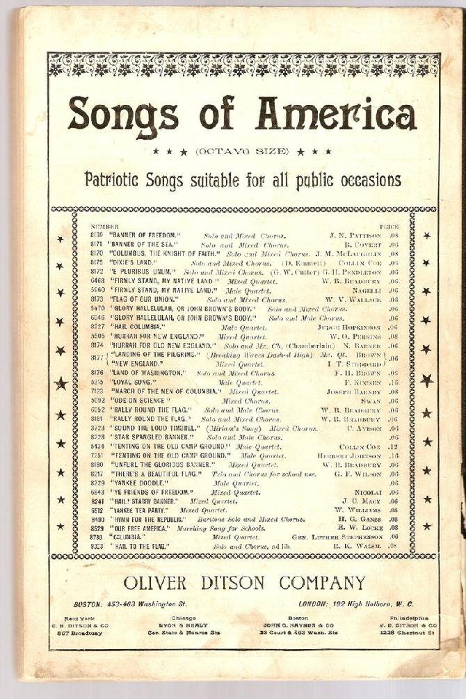 "War Songs" Songbook, "Dedicated to the G.A.R." - Published in 1883 - Very Good Condition  