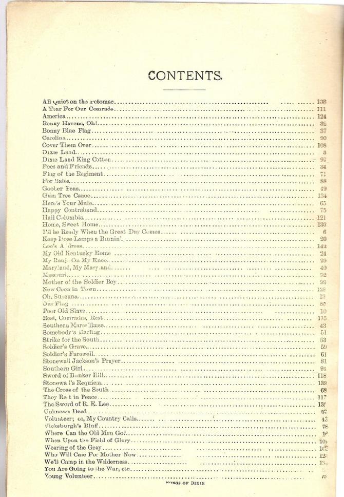 1890 Songbook - " Songs Of Dixie" - Contains 53 Songs 