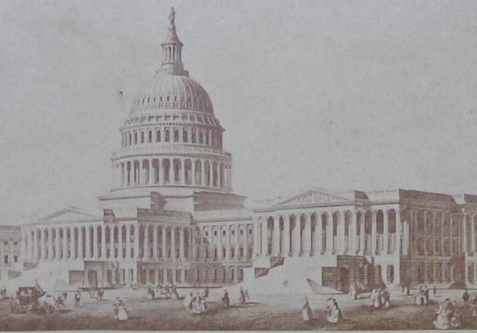 Fine Cdv Engraving of US Capitol by Brady 