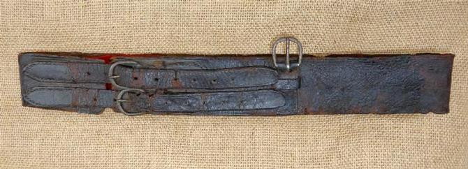 Fine Original Confederate Cavalry Trooper or Officer's Double Billet Waist Belt 