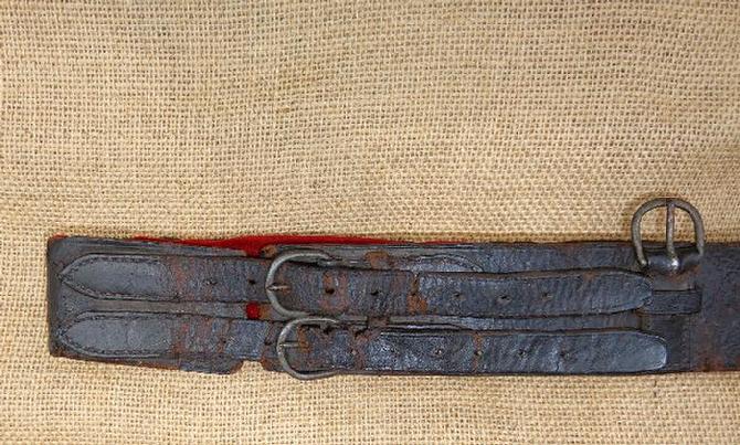 Fine Original Confederate Cavalry Trooper or Officer's Double Billet Waist Belt 