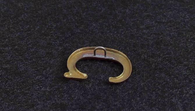 Fine Non Dug Stamped Brass Company Hat Letter -C- One Inch 