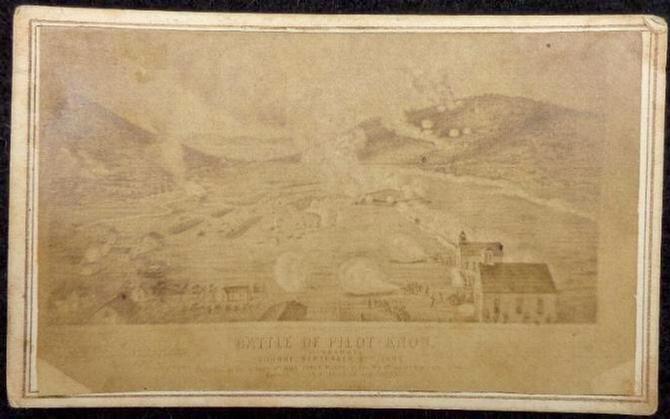 RARE Civil War Period Cdv of the Battle of Pilot's Knob, Missouri 