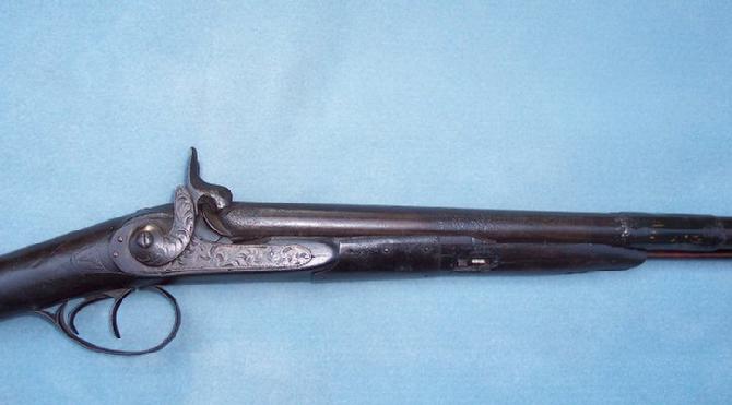 Wonderful ca. 1850's Double Barrel Shotgun - W/Original Double Barrel Bayonet