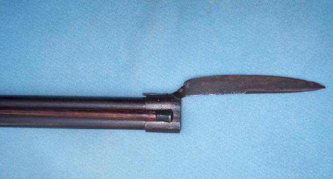 Wonderful ca. 1850's Double Barrel Shotgun - W/Original Double Barrel Bayonet