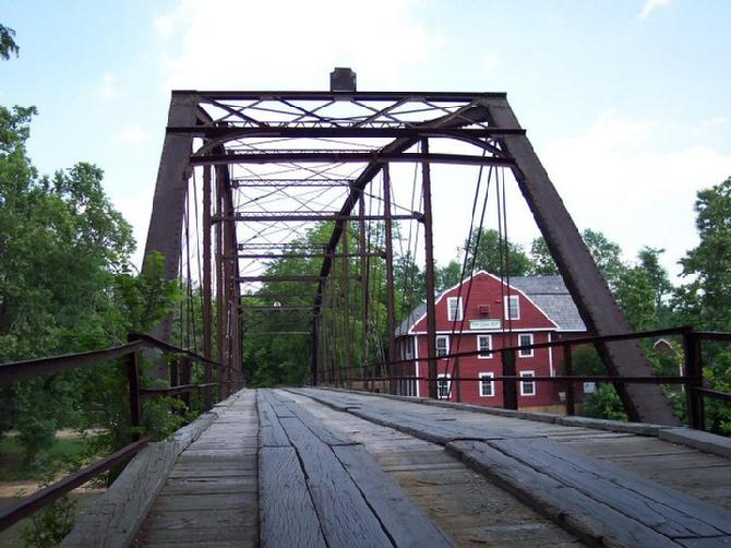 Here's the 102 year old bridge over War Eagle River,  just this last spring. Over the Summer, it was closed for 3 months, while restoration work proceeded. 