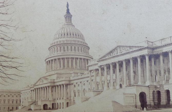 Very Nice From Life Cdv Image of the U.S. Capitol in Washington D.C.