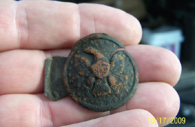 Nice Stamped Brass Tongue Disc to a 2-piece Militia Officer's Buckle .